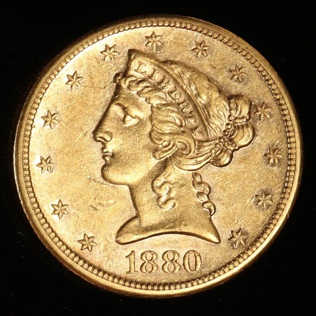 1880-s-5-gold-liberty-head-half-eagle