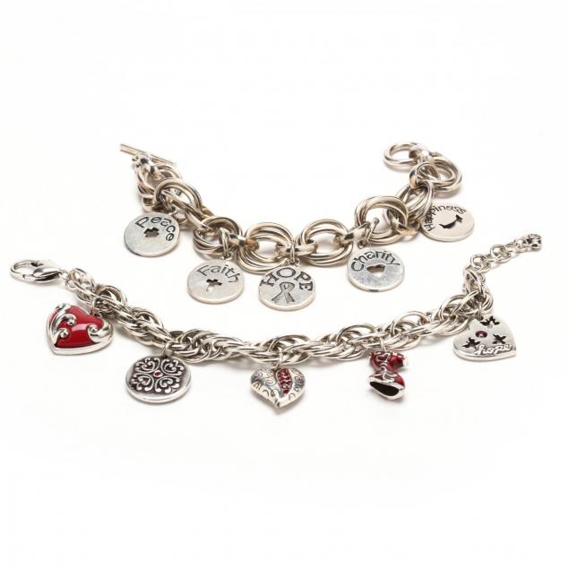 two-sterling-silver-charm-bracelets