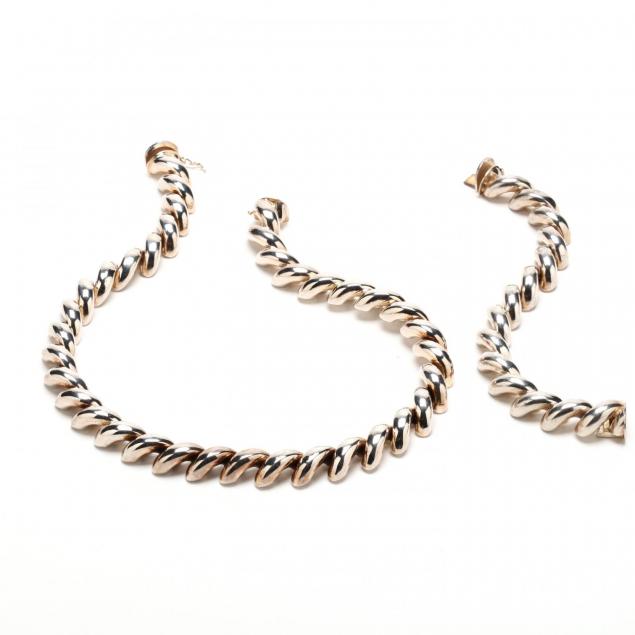 sterling-silver-bracelet-and-necklace-italy