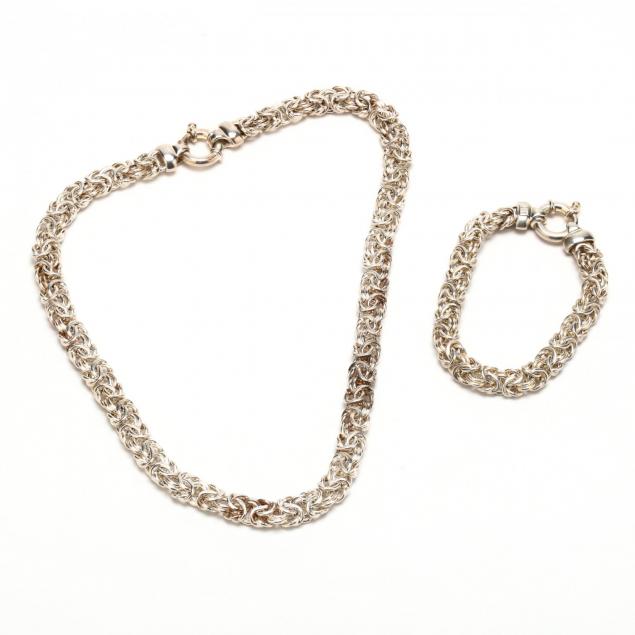 sterling-silver-necklace-and-bracelet-milor