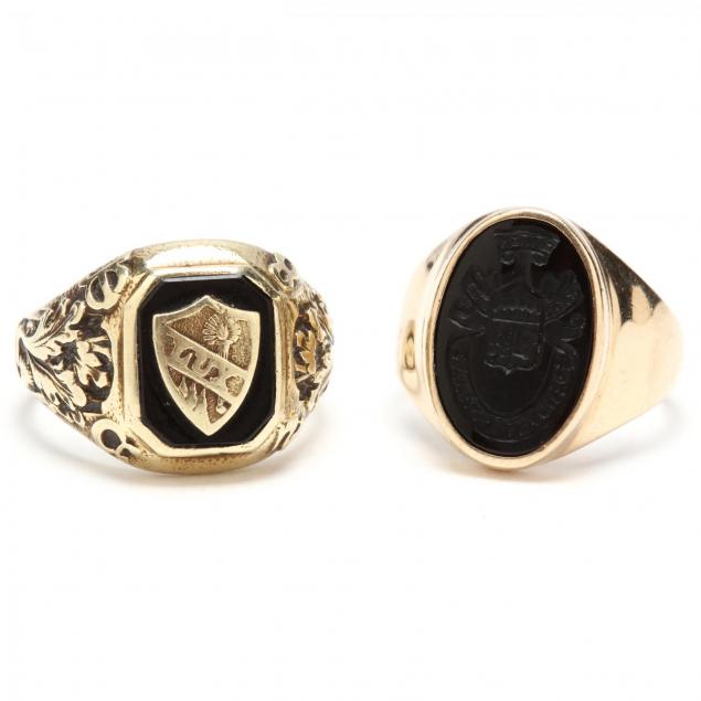 two-gold-and-onyx-rings