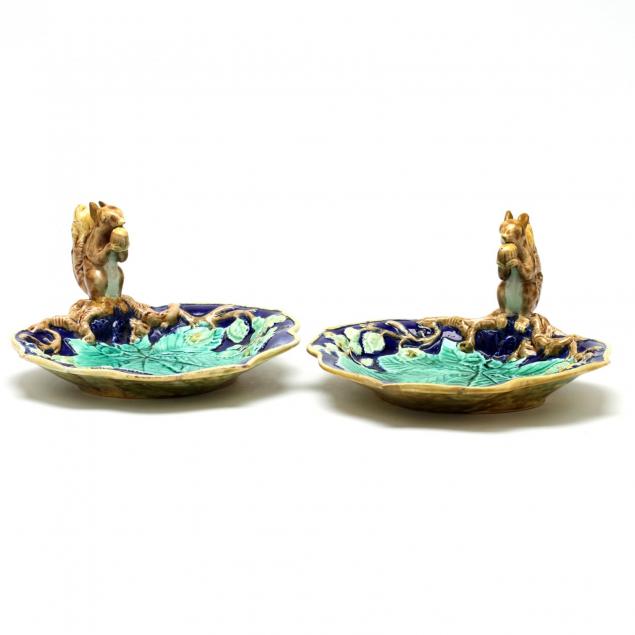 pair-of-majolica-nut-dishes