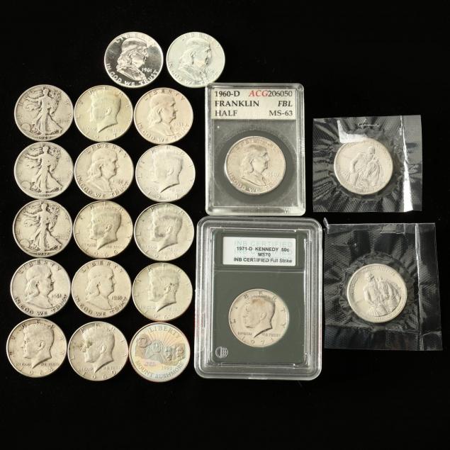 mixed-grouping-of-21-half-dollars