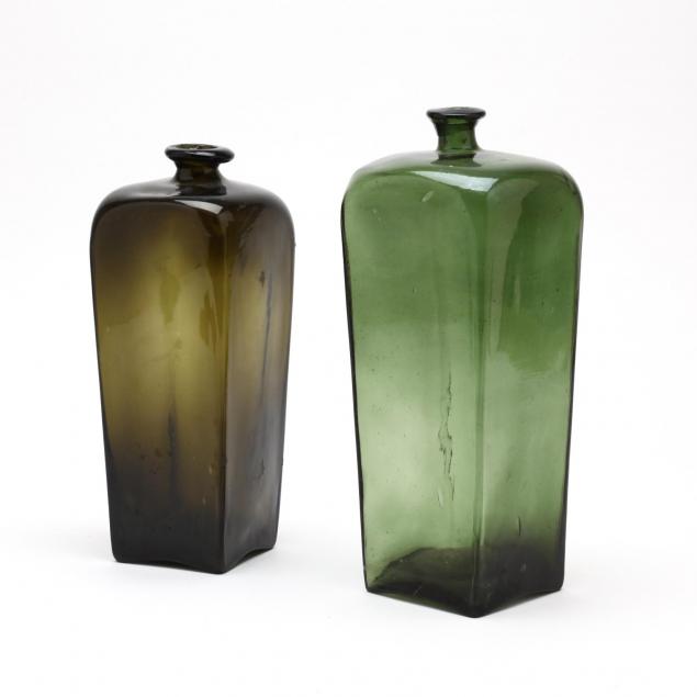 two-blown-glass-gin-bottles-circa-1800