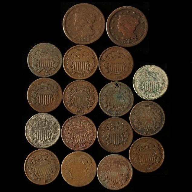 two-large-cents-and-fifteen-two-cent-pieces