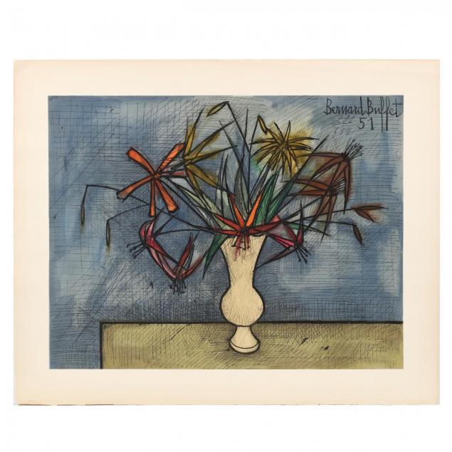 bernard-buffet-french-1928-1999-bouquet-de-fleurs-bouquet-of-flowers