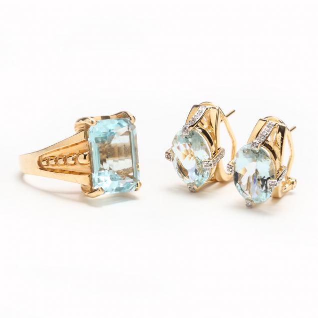 14kt-aquamarine-ring-and-gem-set-earrings