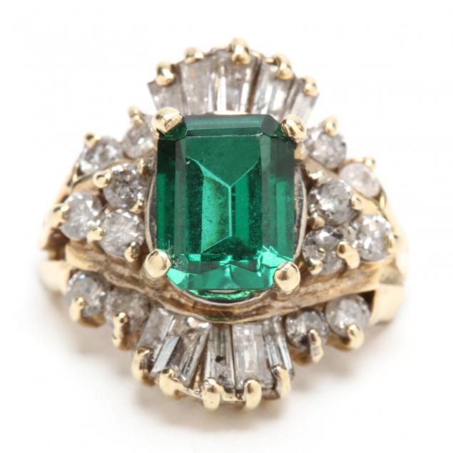 14kt-synthetic-emerald-and-diamond-ring-setting