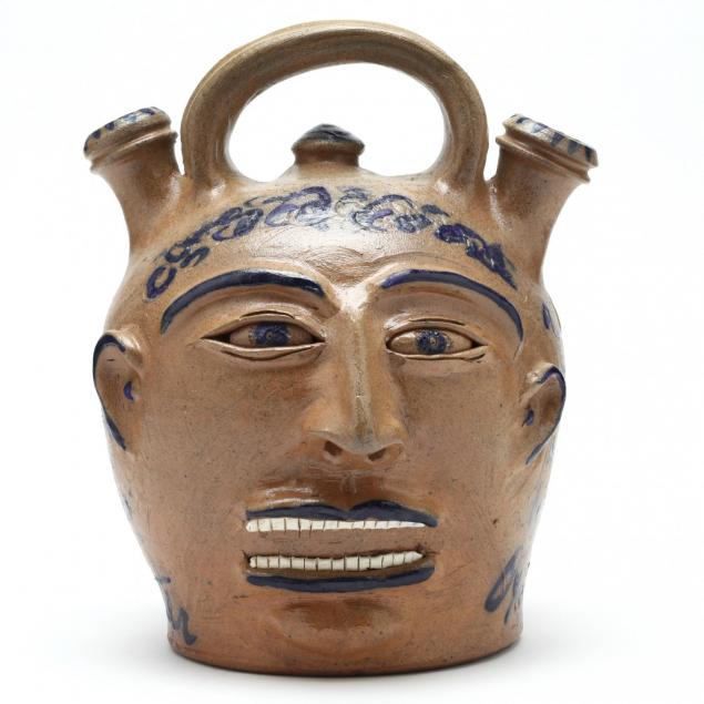nc-folk-pottery-billy-ray-hussey-double-face-jug