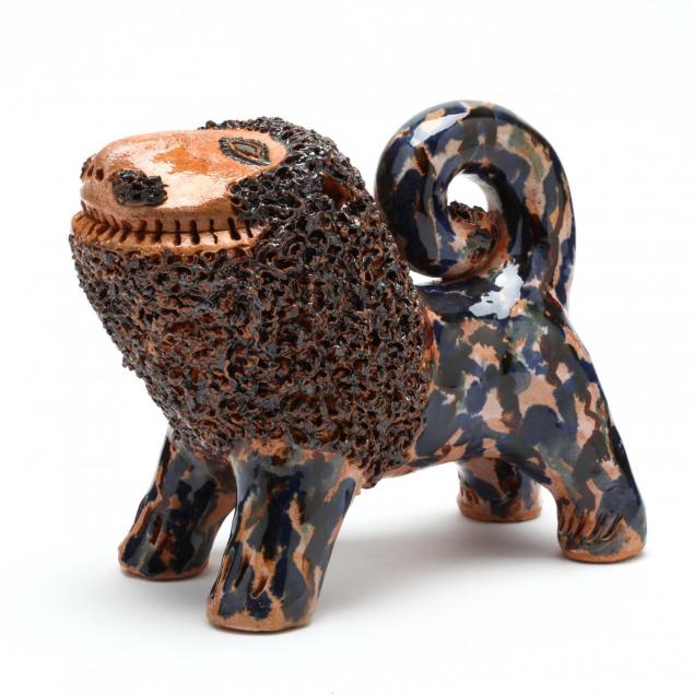 nc-folk-pottery-billy-ray-hussey-lion-figurine