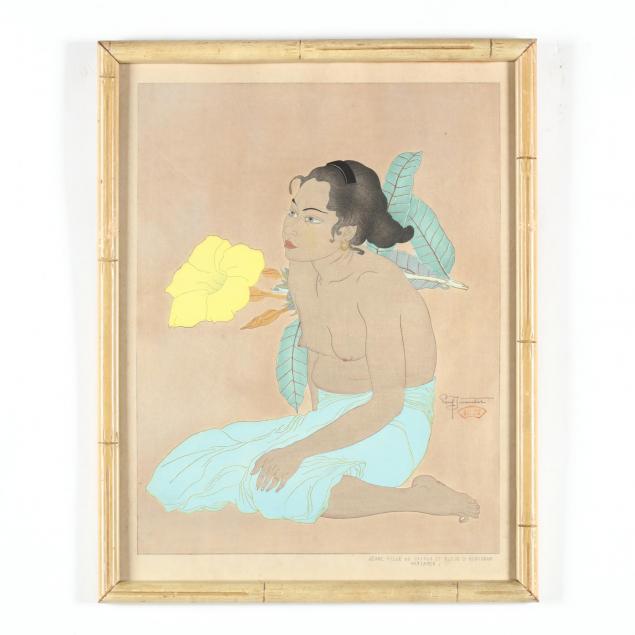 paul-jacoulet-french-1902-1960-i-jeune-fille-de-saipan-et-fleur-d-hibiscus-marianes-i