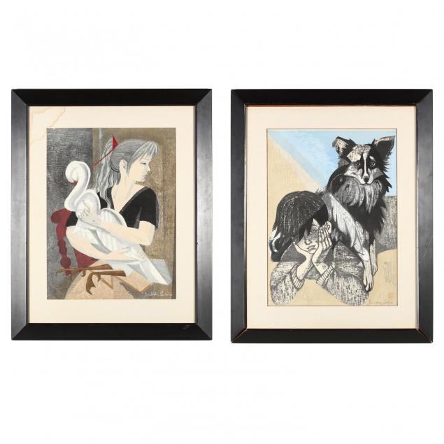 junichiro-sekino-japanese-1914-1988-two-woodblock-prints