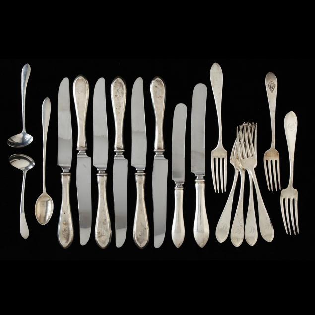 group-of-pointed-antique-style-sterling-silver-flatware