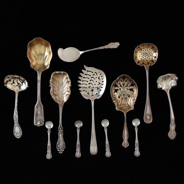 twelve-assorted-antique-sterling-silver-servers