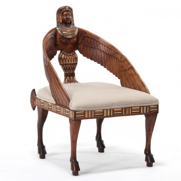 egyptian-revival-carved-and-inlaid-chair