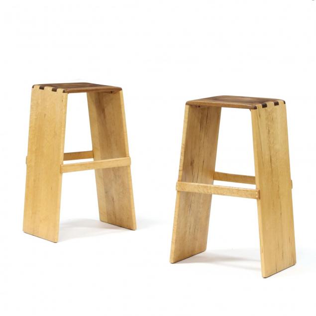 gaudreau-woodoworking-pair-of-modernist-stools