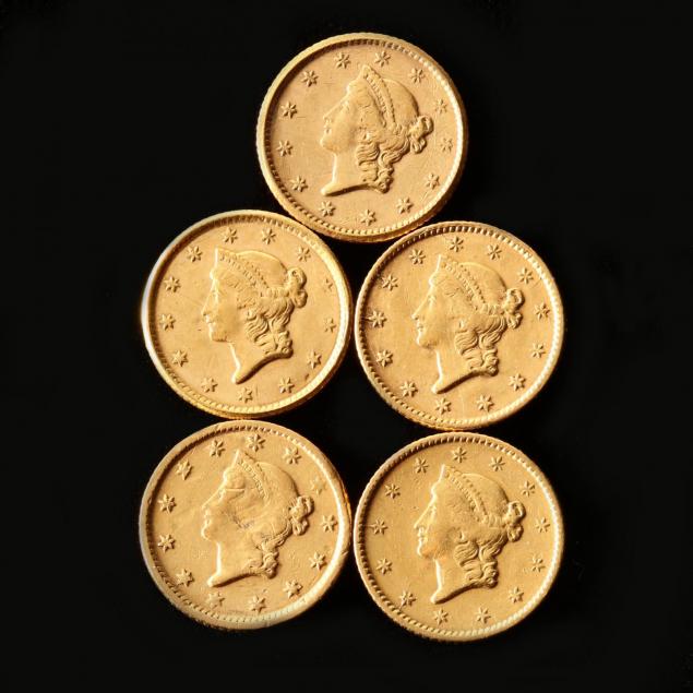 five-ex-jewelry-type-i-1-liberty-head-gold-pieces