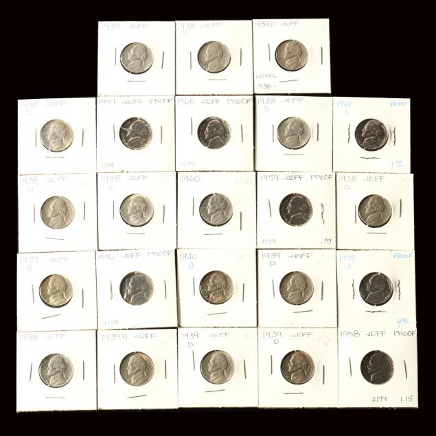 23-high-grade-mostly-early-jefferson-nickels