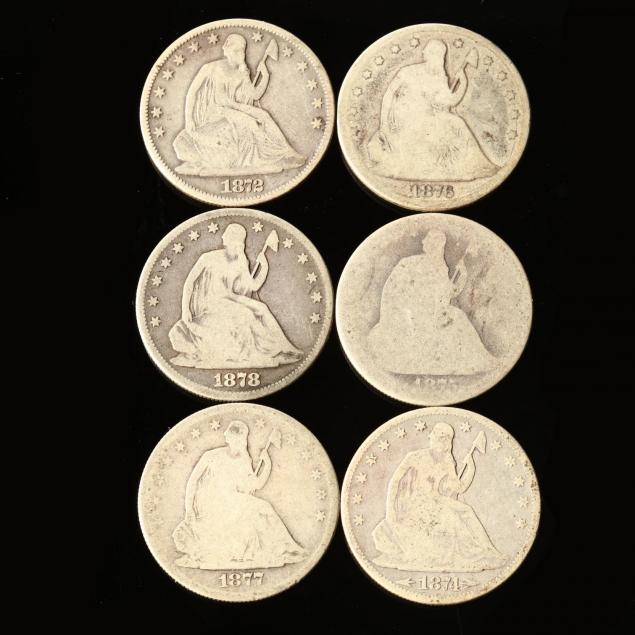 six-circulated-liberty-seated-halves