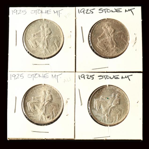 four-1925-stone-mountain-half-dollars
