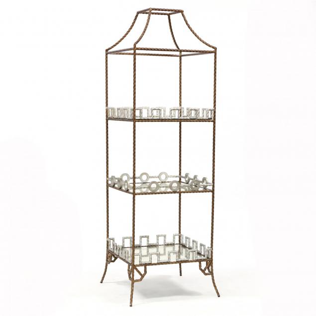 contemporary-silvered-and-bronzed-metal-etagere