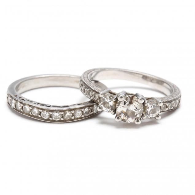 antique-platinum-and-diamond-wedding-set