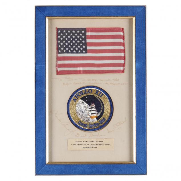apollo-12-mission-flown-american-flag-and-patch-on-inscribed-crew-signed-mount