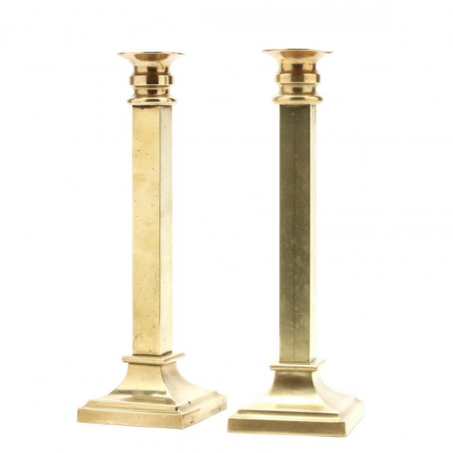 pair-of-column-form-brass-candlesticks
