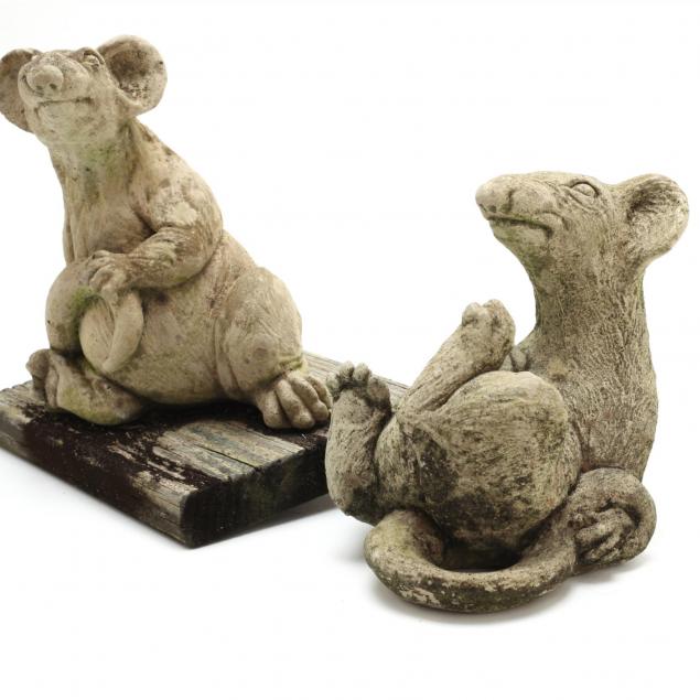 Two Cast Stone Rats (Lot 438 - Presidents' Weekend AuctionFeb 18, 2017 ...