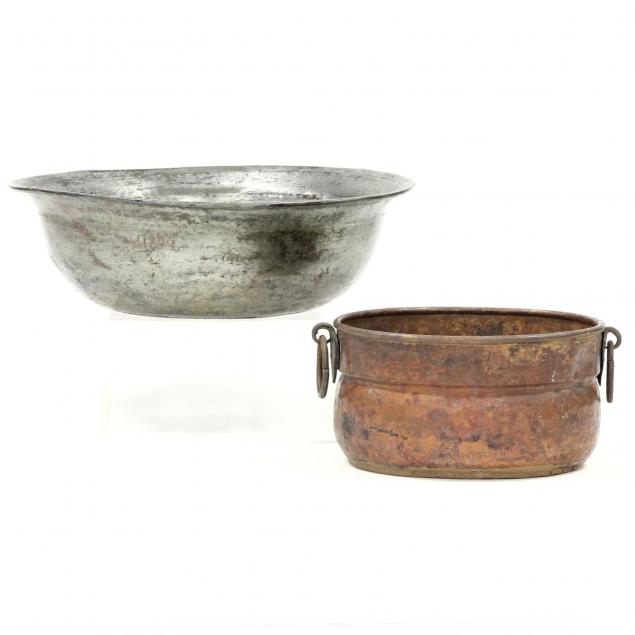 two-copper-washed-hammered-metal-vessels