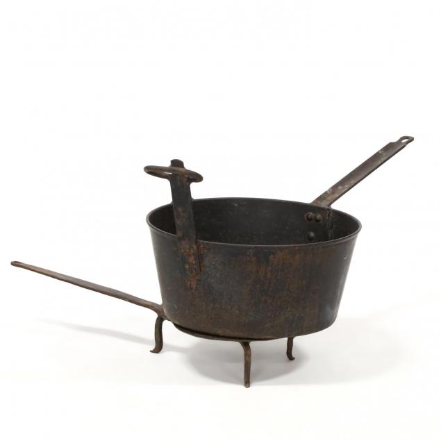 antique-iron-cooking-pot-and-stand