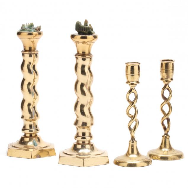 two-pairs-of-brass-spiral-twist-candlesticks