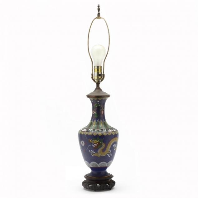 a-chinese-blue-ground-cloisonne-vase-lamp