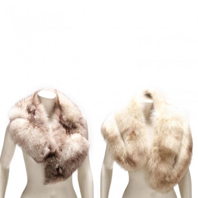 two-vintage-fox-fur-collars
