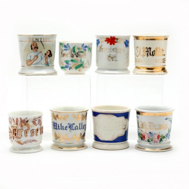 group-of-vintage-shaving-mugs