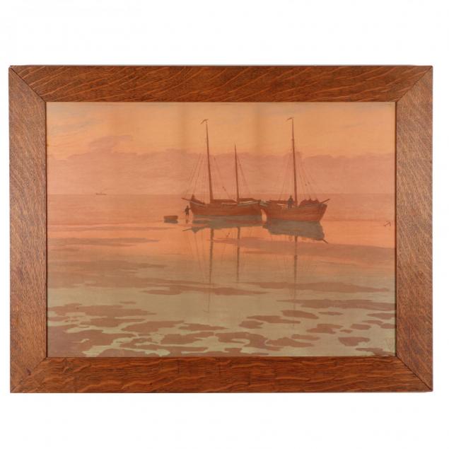 karl-otto-matthaei-german-1863-1931-sailboats-at-dawn