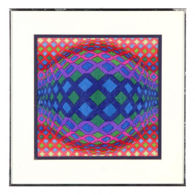 framed-needlework-picture-in-the-manner-of-vasarely
