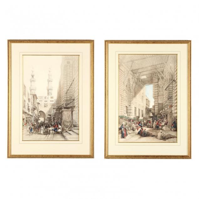 louis-haghe-br-1806-1885-two-lithographs-picturing-cairo