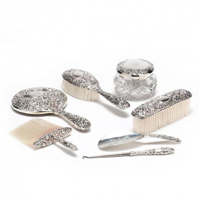 an-assembled-repousse-sterling-silver-vanity-set