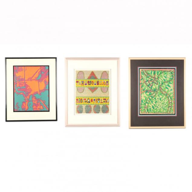 norbert-irvine-nc-1937-2015-three-large-colorful-screenprints