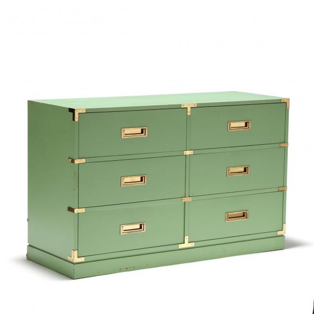 mid-century-painted-campaign-style-chest-of-drawers