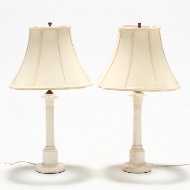 pair-of-carved-stone-column-table-lamps