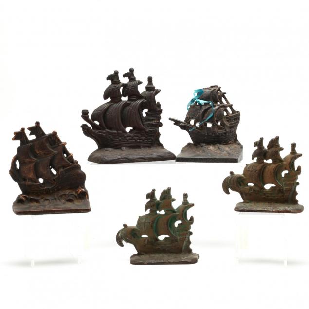 five-vintage-clipper-ship-bookends