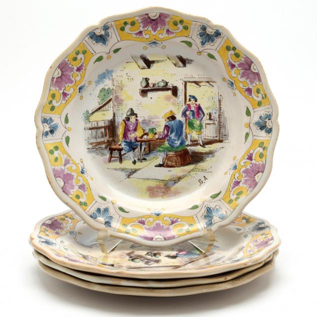 four-lille-faience-cabinet-plates