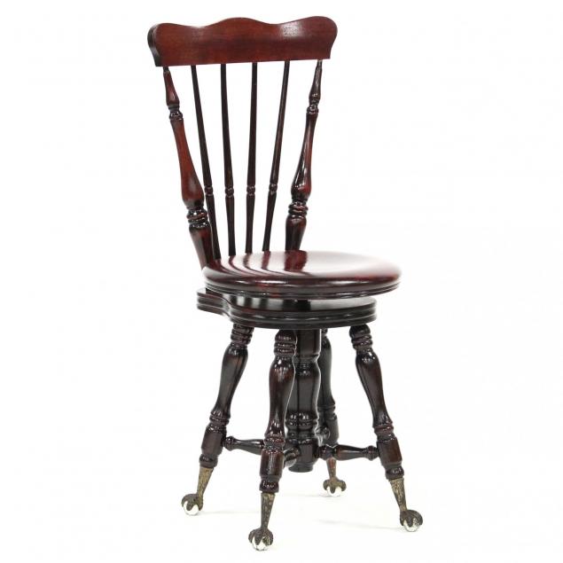 antique-piano-stool-with-ball-claw-feet
