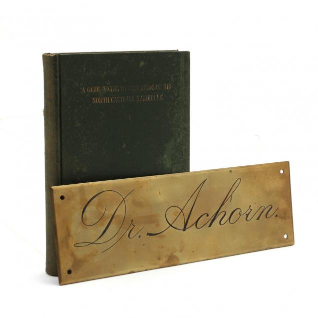 dr-john-warren-achorn-1857-1926-brass-plaque-and-book