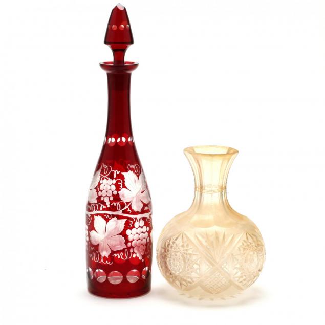 two-cut-glass-decanters