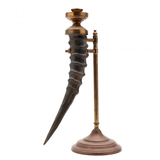 a-vintage-antelope-horn-candlestick