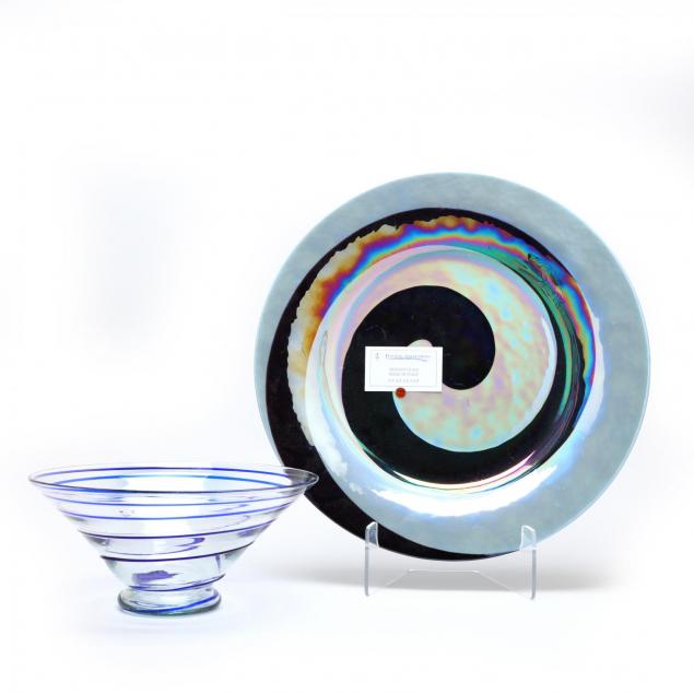two-art-glass-bowls