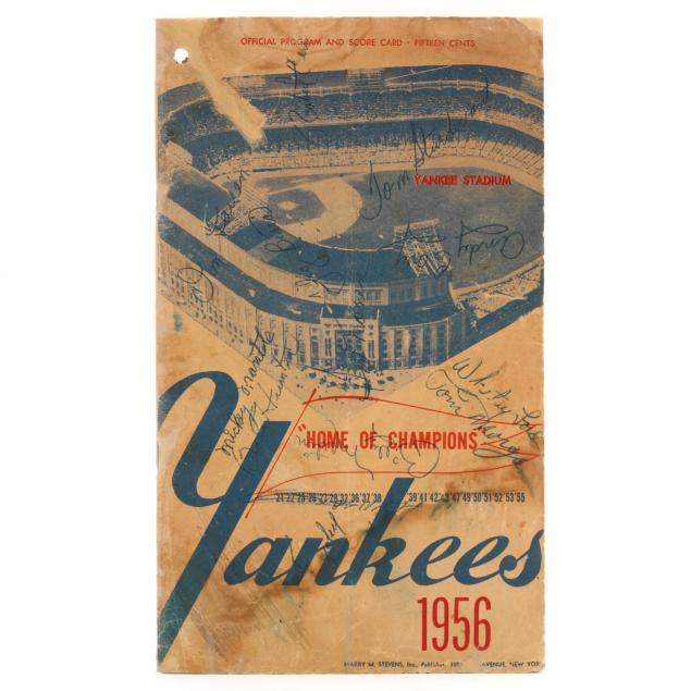 rare-signed-1956-new-york-yankees-official-program-and-score-card